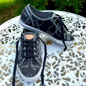 Coach Black Grey Dee Optic C Signature Sneakers